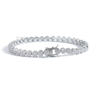 5Mm Round Full Zirconium Single-row <b>Couple</b> <b>Bracelet</b>, Accessories Zircon Tennis Chain Tanjing Fashion Lijing Necklace - Product Image 5