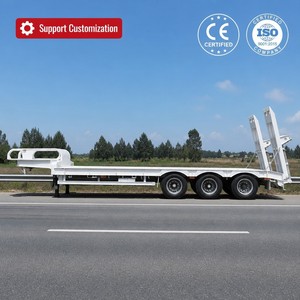 Remolque de Plataforma Baja Reforzado de 3 Ejes - Transportador de Maquinaria de Alta Capacidad de Carga con Certificación CE ISO - Product Image 4