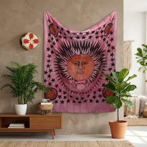 Tapisseries en coton 100% taille Queen, imprimé soleil et lune, mandala, décoration intérieure de haute qualité, meilleur prix de gros, collection - Product Image 2
