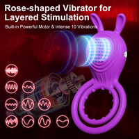 Anneau vibrant pour pénis, stimulateur clitoridien, anneau pénien portable pour l'agrandissement du pénis, vente en gros