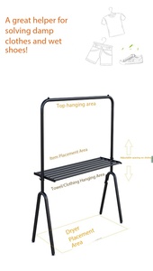 Séchoir à serviettes multi-niveaux en fer forgé, idéal pour balcon domestique avec support pour radiateur pour sécher les serviettes - Product Image 3