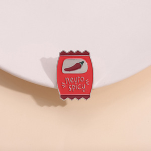 เข็มกลัดเคลือบแข็งสำหรับตกแต่งซอสรสเผ็ดแบบกำหนดได้เองเป็นปกเสื้อป้ายเตือนสุขภาพทาง<span class=keywords><strong>จิตวิทยา</strong></span>งานฝีมือโลหะขายส่ง - Product Image 1