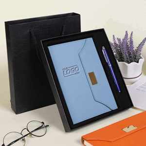 Elegant PU Leather <b>Notebook</b> Pen Gift <b>Set</b> Digital Printing-Bulk Corporate Gifts for Employees Teacher Appreciation Branded - Product Image 1
