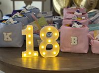 Grand chiffre lumineux sans fil en plastique pour 1er anniversaire, décoration de fête pour filles et garçons - Utilisation intérieure