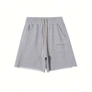 Pantalones cortos deportivos sueltos para hombre de Color sólido de alta calidad, pantalones cortos informales de algodón con cordón y bolsillo para hombre - Product Image 4