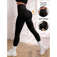 Celana Kompresi Seamless High Waisted FH Wholesale, Bertekstur Warna Polos, Bernapas, Yoga Scrunch Butt Lifting Leggings untuk Wanita
