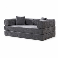 Canapé modulaire compressé à assise profonde et longue, tissage texturé pour salon
