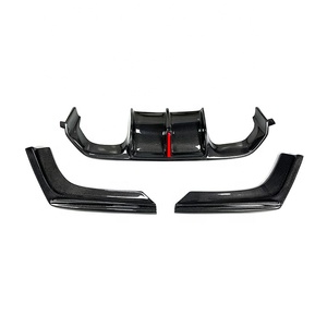 V Phong Cách F80 M3 Phía Sau Môi Sợi Carbon Phía Sau Bumper Khuếch Tán Splitter Cho <span class=keywords><strong>BMW</strong></span> F80 F82 F83 <span class=keywords><strong>M4</strong></span> 2015-2020 Với LED Ánh Sáng - Product Image 1