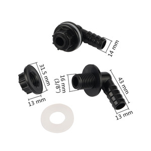 Raccordo a gomito a 90 gradi per <span class=keywords><strong>acquario</strong></span>, filettatura da 3/8'' a 14mm, per giunti e adattatori di tubi di scarico <span class=keywords><strong>acquario</strong></span> - Product Image 2