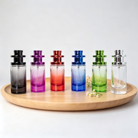 Flacon en verre vide de 30 ml avec pulvérisateur à pompe, forme cylindrique, cosmétique/parfum