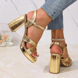 Sandalias de tacón alto con correa al tobillo para mujer, estilo versátil de verano, con una sola correa, tacón delgado y punta en pico - Product Image 5