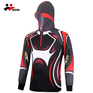 เสื้อตกปลามีฮู้ดแห้งเร็วพร้อม <span class=keywords><strong>SPF50</strong></span> 3D ลายพิมพ์ซับลิเมชันสำหรับบ่อน้ำบัวตลก - Product Image 5