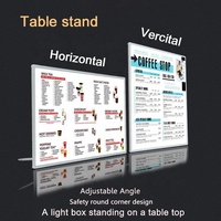 Panneau en verre trempé, éclairage LED lumineux pour restaurant, affichage du menu, boîte lumineuse, tableau