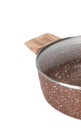 MGC Marmite à soupe de style européen avec couvercle plat en forme de G double fond en métal brun doré avec pois blancs dorés