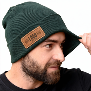 OEM Wholesale Custom Knitted <b>Winter</b> Beanie <b>Hats</b> High Quality Leather Patch Casual Warm Camouflage Bows Designer Outdoor Sport - Product Image 1