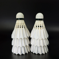 Volant de badminton DunRun DR-12 durable, volant d'entraînement en plumes d'oie de qualité supérieure avec 2 couches de liège