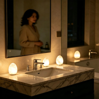Lampe de table en albâtre naturel, éclairage rechargeable à intensité variable par toucher, pour salons d'hôtels haut de gamme, bureaux et salles d'étude