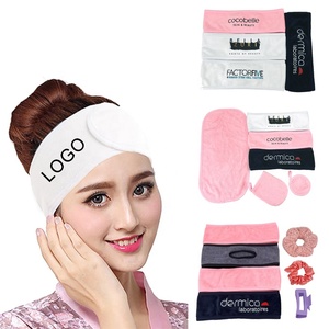 Nhà máy cung cấp sợi nhỏ rửa mặt khăn spa mặt Headband Terry vải chăm sóc da trang điểm ban nhạc Spa Headband Đất Sét với logo - Product Image 2