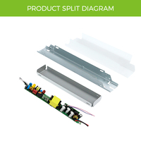 Transformateur LED Jusinpower VT50D1C, driver linéaire 120-277Vac 48W/96W 2A, sortie à tension constante 24V DC, garantie 5 ans