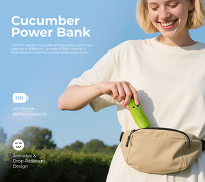 Портативное зарядное устройство «Огурец» — реалистичная форма овоща, компактный дизайн 5000 мАч, забавный подарок для любителей здорового образа жизни - Product Image 6