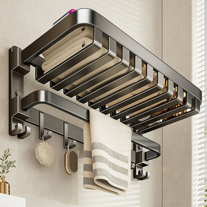 <span class=keywords><strong>Toallero</strong></span> de Baño <span class=keywords><strong>Sin</strong></span> <span class=keywords><strong>Taladro</strong></span>, Soporte Combinado para Toallas, Estante Organizador de Baño Montado en Pared para Almacenamiento en <span class=keywords><strong>Ducha</strong></span> - Product Image 4