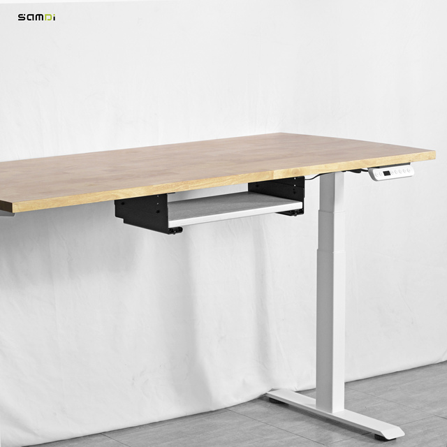 451mm White Short Keyboard Tray Clamp Ergo Product Detachable Under Standing Desk & Accessories Keyboard Tray
