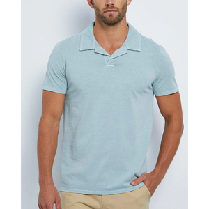 Polo de Manga Corta para Hombre, Color Sólido, Algodón, Casual, con Cuello, Cómodo para Uso Diario, Tejido Transpirable, Ropa Deportiva para Golf - Product Image 2