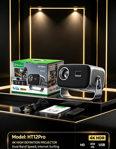 Compact HT12Pro Professional Game Projector 4K <b>Android</b> Function 180° Rotation Mini Portable Home Display - Product Image 1