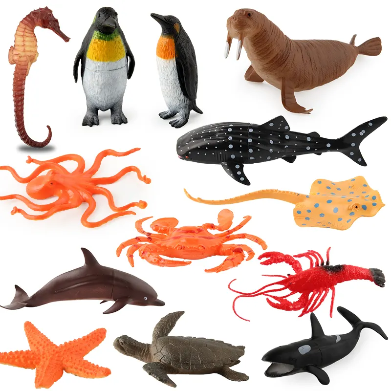Figurines d'animaux miniatures en PVC solide, 2022, modèle de dauphin, requin, jouet de mer