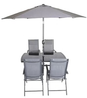 Table de patio d'extérieur avec chaise pliable et parasol