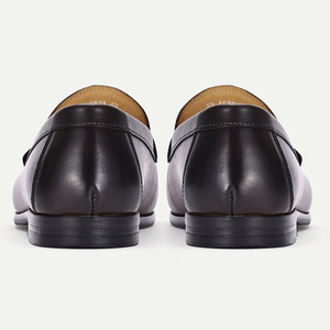 Mocassins pour hommes en cuir véritable, bout rond, motif géométrique, respirants, chaussures de bureau, semelle extérieure en caoutchouc, doublure en cuir de vache - Product Image 4