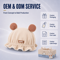 Chapeau de princesse pour bébé avec oreilles d'ours 3D, faible MOQ, prix direct usine, bonnet en tricot gaufré pour détaillants mondiaux
