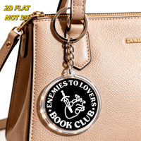 Porte-clés en acrylique 'Club de lecture : De ennemis à amants', thème 'Tropes romantiques', breloque de sac et accessoire de porte-clés, design transparent double face