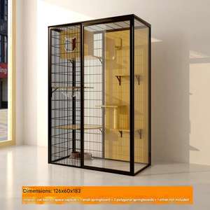 2024 Anpassbarer Luxus-Katzen käfig Großes Katzen haus aus gehärtetem Glas aus massivem Muster Haustier-Katzen villa zum Wohnen Fabrik preis - Product Image 4