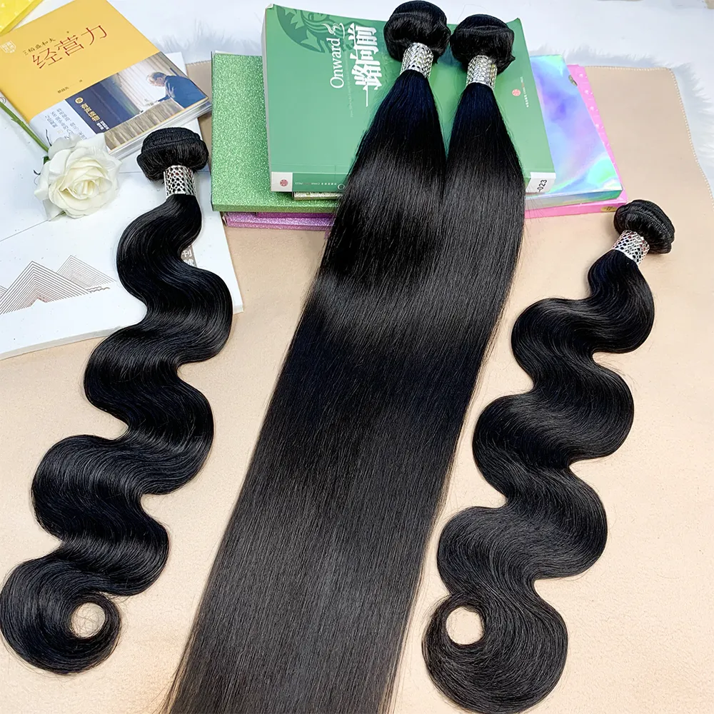 10A Grade Body Wave Geen Verlies Geen Klitten Haar Bundel Met Sluiting, 3 Bundels Van Braziliaanse Menselijk Haar Bundel Met Sluiting