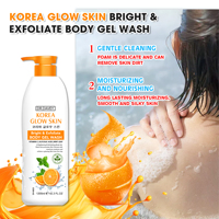 Gel de Baño Vegano Iluminador con Vitamina C, 1300ml, Exfoliante e Hidratante para Piel Opaca, Brillo Coreano