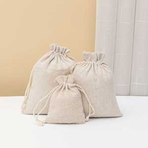 Bolsas de Tela de Algodón y Lino Personalizadas con Cordón, Ecológicas, Pequeñas, de Algodón Orgánico, con Logotipo - Product Image 2