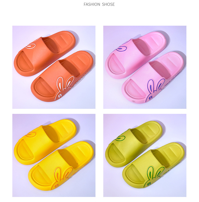 2023 Rubber Slippers Women Summer Bathroom Non-slip Couple Plastic Soft Thick Sole Slides