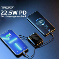Chargeur portable haute capacité 10000mAh, charge rapide 22.5W, ultra fin, écran LED, batterie externe