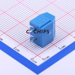 JL301-50002U02 Screw Terminal Block Through hole Component (THT),P=5mm Connector 1x2P 5mm Blue Through Hole - Product Image 1
