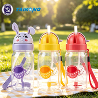 Bouteille d'eau mignonne pour tout-petits avec paille et poignée, anti-fuite, en Tritan, vente en gros, pour enfants