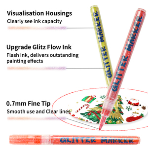 Set di Pennarelli Glitterati Permanenti OEM/ODM 0.7mm 36 Colori, Penne Glitterate ad Alta Copertura per Artigianato, Cartoline, Arte e Pittura - Product Image 4