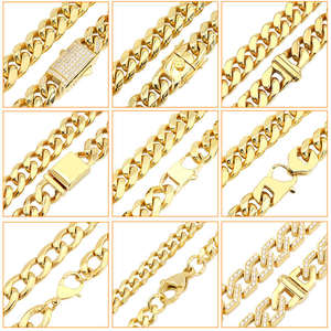 Punk Acero inoxidable 4mm/5mm/6mm/7mm/8mm/10mm enlace Rey Emperador cadena <span class=keywords><strong>de</strong></span> eslabones bizantinos collares cadena bizantina acero inoxidable - Product Image 3
