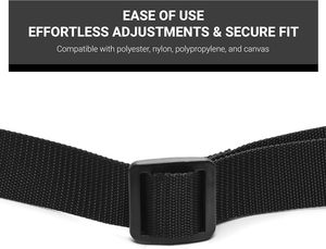 Strapworks - Deslizador Tri-Glide de Plástico Negro para Correas de Bolsas, Correas de Rifle y Collares de Perro (Paquete de Pulgadas) - Product Image 4