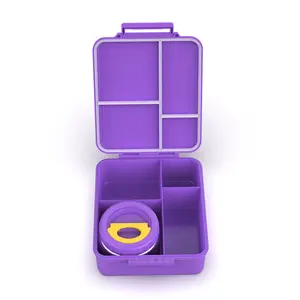 Outogo kotak makan siang dengan termos, kotak makan siang plastik ramah lingkungan modis desain ODM untuk anak-anak