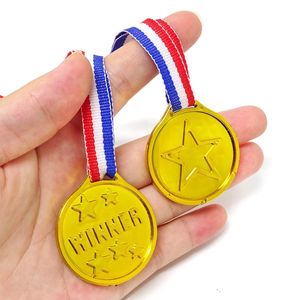 <span class=keywords><strong>Precio</strong></span> bajo Medalla Props Ganador Premio Medallas Niños Plástico Cobre Plata <span class=keywords><strong>Oro</strong></span> Premio Medallas con cinta para el cuello Fiesta Juego deportivo Favor - Product Image 5