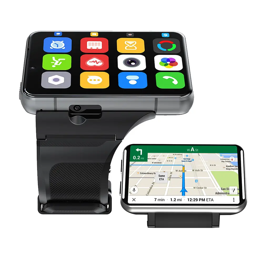 DM100 jam tangan pintar 2.86 inci IPS, layar sentuh besar montre 2880mAh gelang DM100 android 4g navigasi GPS