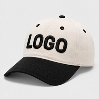Topi Baseball Bordir Custom Logo 3D Puff Dua Warna 6 Panel Model Dad Hat Topi Personal untuk Pria Wanita Olahraga Luar Ruangan