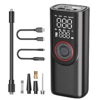 Mini pompe à pneu électrique portable à double usage Gonfleur d'air numérique pour voiture avec boîte en ABS incluse