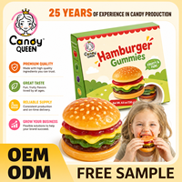 Venta Directa de Fábrica, Dulces Clásicos Gigantes de Goma con Forma de Hamburguesa, Gomitas de Frutas Suaves y Masticables, Venta al Por Mayor, Paquete Personalizado OEM